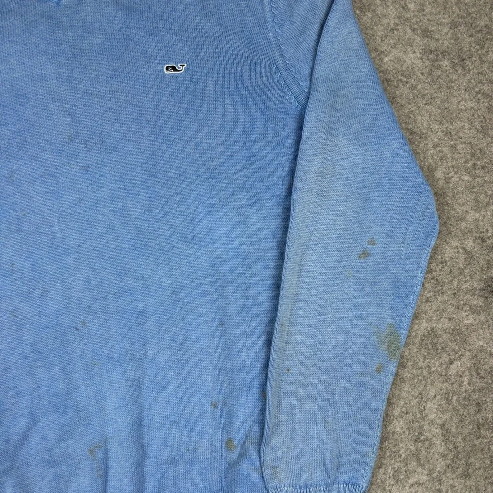 Vineyard Vines Sweater Mens Medium V-Neck Cashmere Blend Blue Whale Old Money